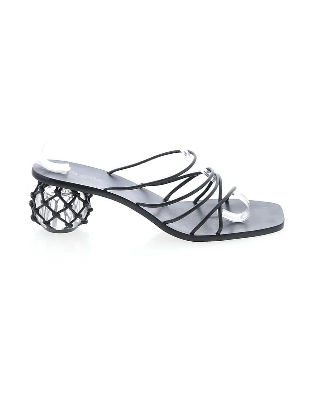 CULT GAIA Kelly Black Strappy 2" Embellised Spherical Heel Sandals- Size 37.5